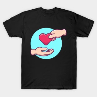 Hand giving love cartoon T-Shirt